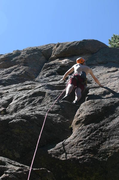 Climbing some new sport routes at the obscure crag of Maxwell Falls, Evergreen, Colorado.