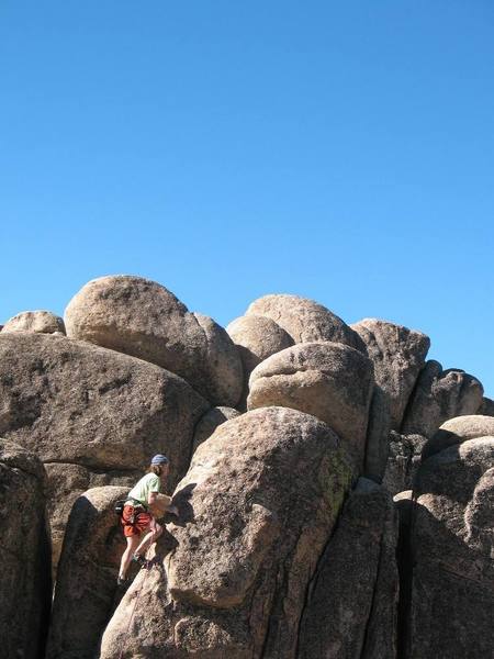 Going for the anchors on Kindergarten Cop (5.9), Keller Peak.