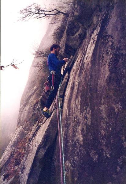 Pitch 2 I think... circa 1994<br>
Climber - Brian Talbert