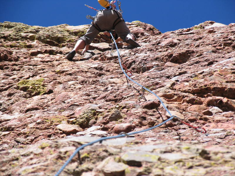 Hard-man Glenn Schuler warming up on Oreo 5.10c/d.