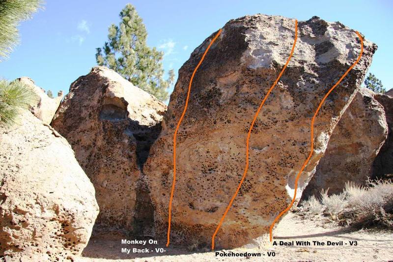 West Face of The Devil Boulder Topo