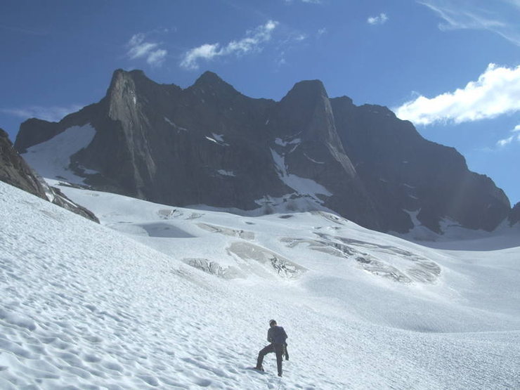 New-routing opportunities abound in the Adamants. Approaching Ironman on the The Austerity Glacier