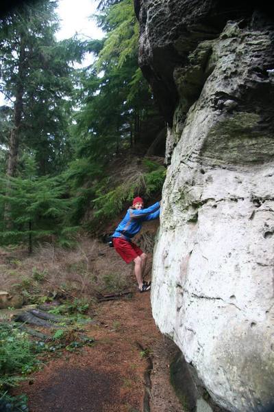 Warming up on one of the Red Rum Wall traverses.