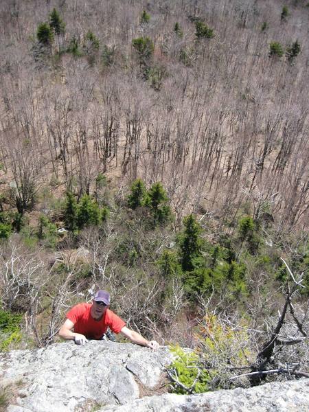 Bone Mountain, Vermont.  Remote climbing on the best schist in Vermont.