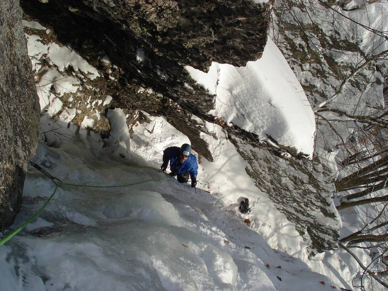 Looking down the Cave Route with the Wimpy-Gilman Ridge below...