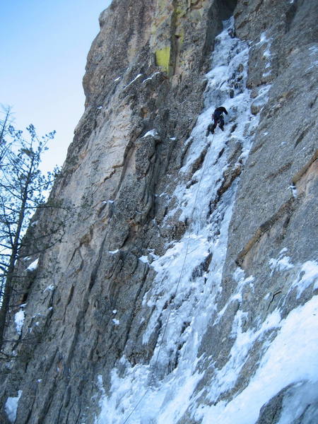 Mt. Lemmon Ice. Jimbo on the thin stuff. Sorry we have been sworn to secrecy. 12/23/07