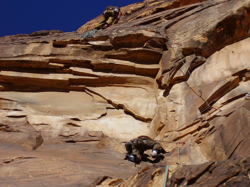 Just below the 11b crux on pitch two