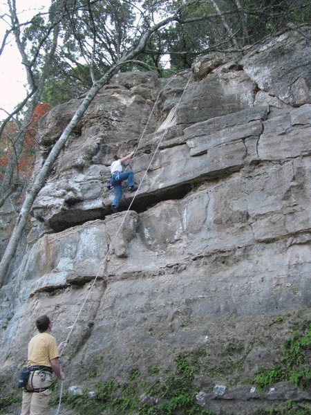 Joy climbing 'Thin Crack' over break.