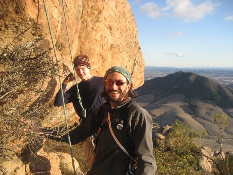 Brian & Matt setting out to climb Flakes to Fresno.