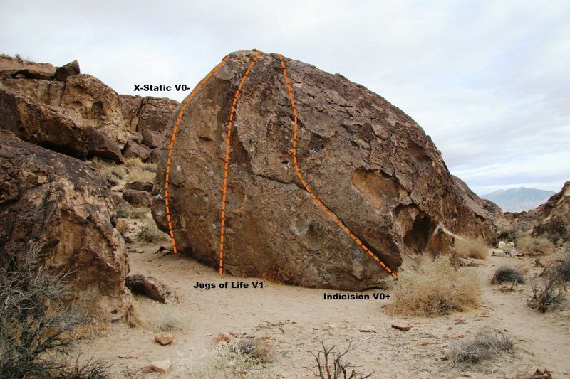 'Happy Boulder', north face topo