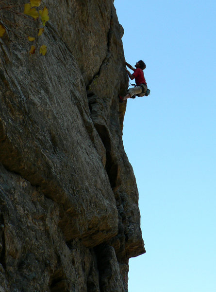 Daniel Alonso climbing Aries.