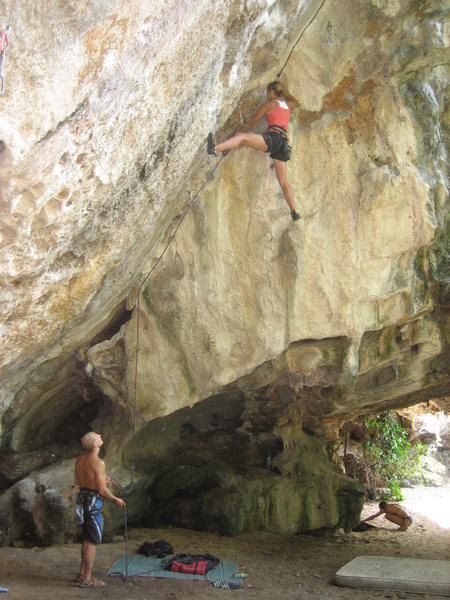 Adriane about to hit the finger crack on Wake and Bake