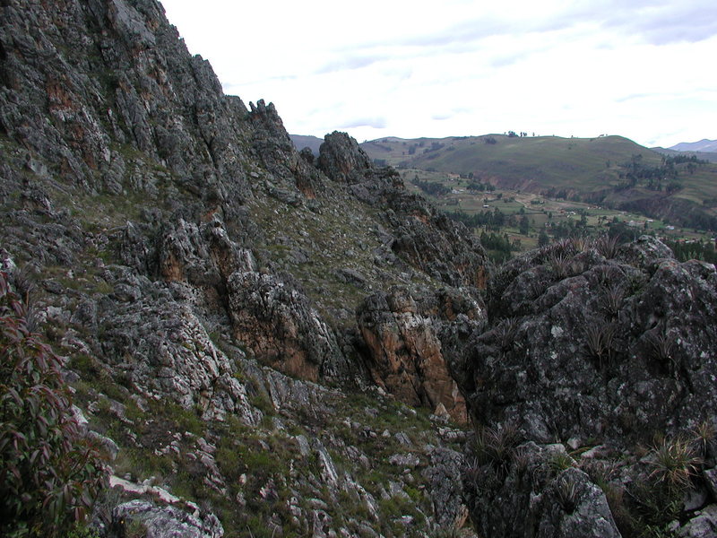 View of some of the outcropping. Unfortunately, the camera died before we could shoot the route I climbed.