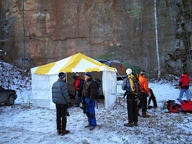 W-Trek Outfitters brought done a ton of gear for attendees of the 2006 Ice Fest to demo.