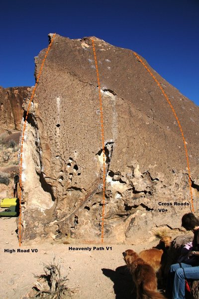 'Heavenly Path Boulder', west face topo