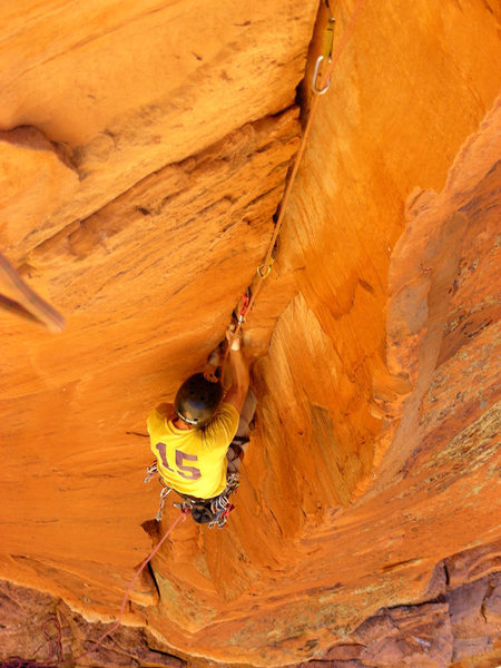 following on the second ascent on pitch 3.