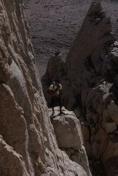 Wayne Campbell starting the Tower Traverse, circa 1986