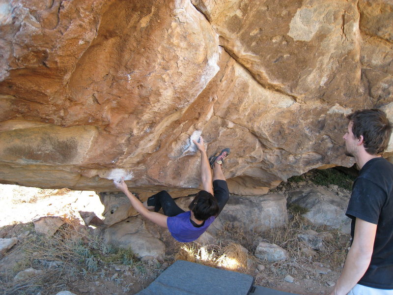 The start of FYA. Once you gain the horizontal crack, traverse left.