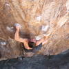 The crux move, going for the pinch.  This thing is hard to latch.