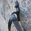 Cleverly drilled Cassin lost arrow with 1/4" bolt as one of the fixed pieces for the third belay. 