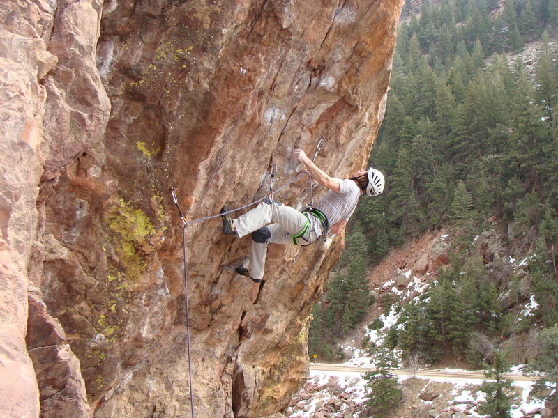 Dan Levison starting the business on The Crunch. Photo by Bill Trull.