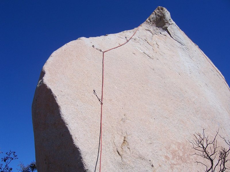 Leif, Mt. Woodson (left side).  The rope is over Freydis on the far right of the photo.