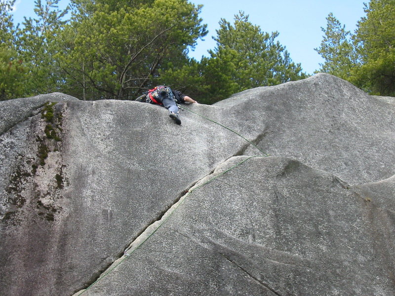 The exciting rounded top-out of Joe's Crack.