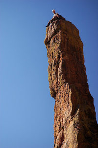 Mark sits on top of the Scepter after the climb. Pretty cool!!