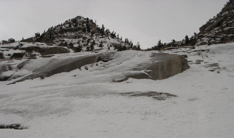 The section above where Forgotten Slab is, offers the most continuous ice.