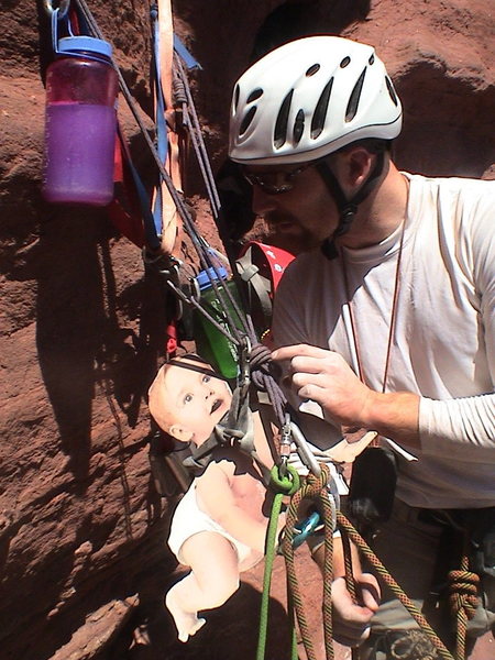 Joey, tagging along on Ancient Art. It was his first desert tower.