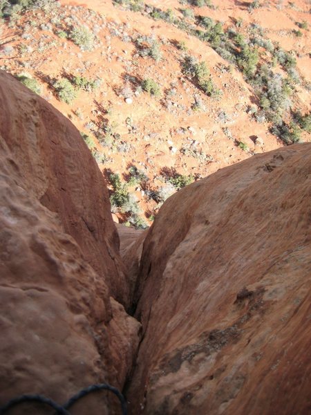 Looking down the Pitch 3 (~5.8) Chimney