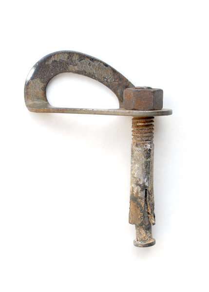 This is the sole lead bolt from "Brush Up Your Shakespeare," a variation of "Applied Magnetics" at San Ysidro.  The bolt was replaced at the request of first ascensionist Tom Adam.<br>
<br>
The bolt shown is a 3/8" stud bolt that is 2-1/4" long.  The bolt was more than 25 years old and exhibited major corrosion, especially on the part of the bolt that engages the expansion cone and flares outward.