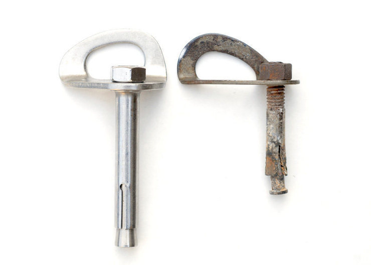 Here is the stud bolt that was removed from "Brush Up" alongside a stainless steel Fixe Triplex bolt, like that one that was used for replacement.