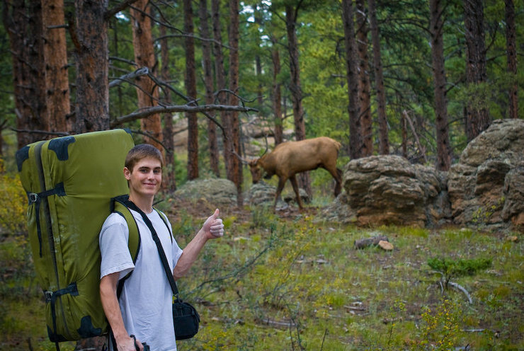 There are a lot of elk that like to hang-out in the area. Chris gives his approval of the park in this pic.  