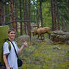 There are a lot of elk that like to hang-out in the area. Chris gives his approval of the park in this pic.  