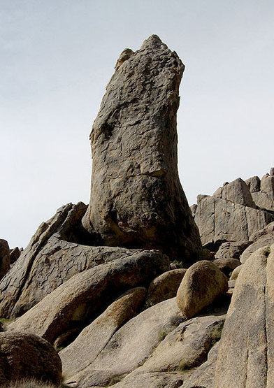 "The Burnt Penis" route climbs the right side.<br>
Photo by Blitzo.