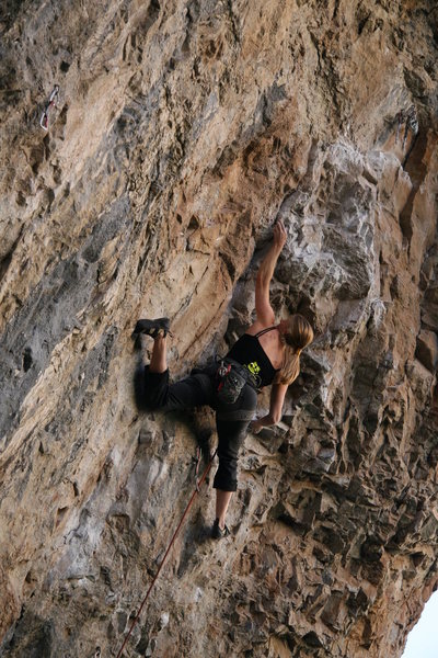Kathleen heading into the crux of In Your Face.