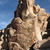 A cool boulder at the base of Banana Cracks Formation.<br>
Photo by Blitzo.