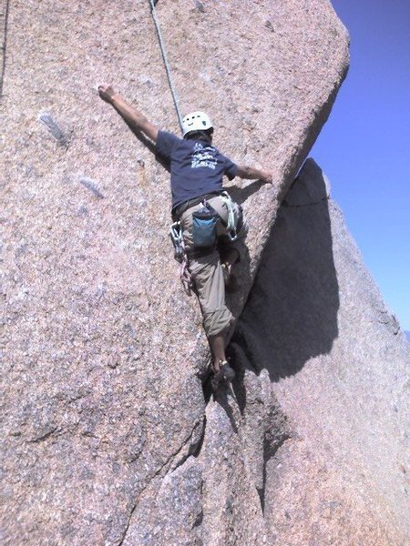 CM moving into the crux section