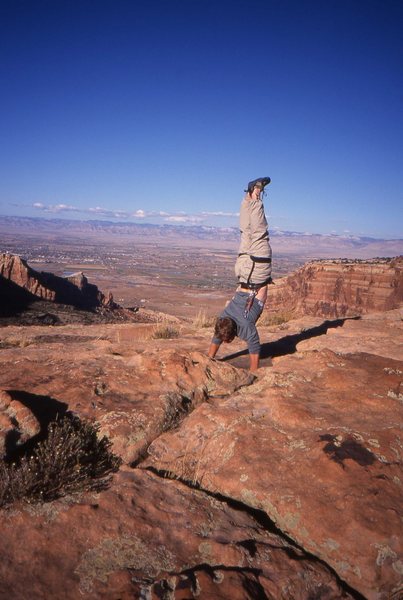 Carl Pelletier getting a different perspective on Independence Monument.