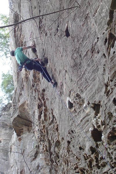 Above the crux...