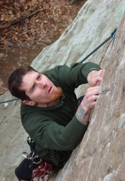 this is me climbing Naughty Neighbors 5.10d at The Inner Sanctum at Muir Valley...