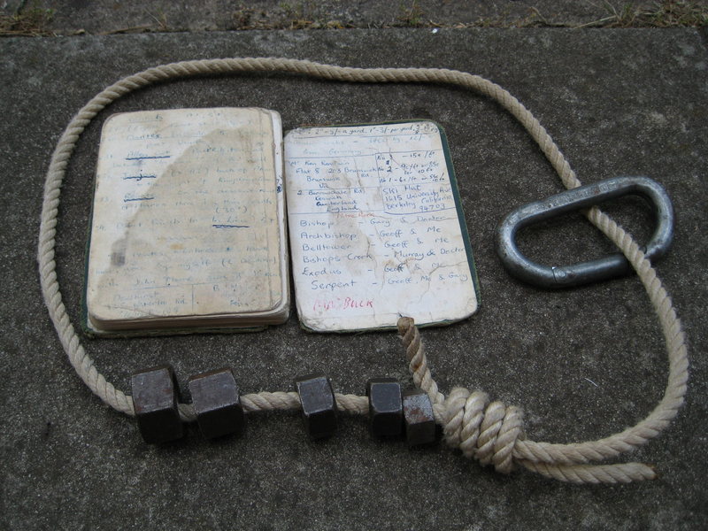 Passive climbing gear used during the era of the first ascent. Compliments of Keith Lockwood collection.