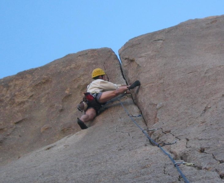 Placing the last piece before firing the crux!