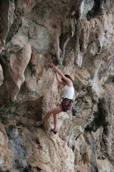 My daughter Caitlin trying her hand at some Cuban limestone in 2004.