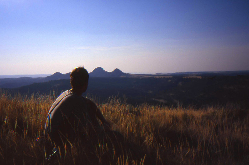 Kurt Johnson on the summit of Devil's Tower. Photo by Larissa Phillips.