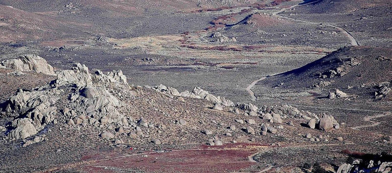A look at 'Buttermilks Main', from high on the moraine between Mt. Tom and Basin Mtn.