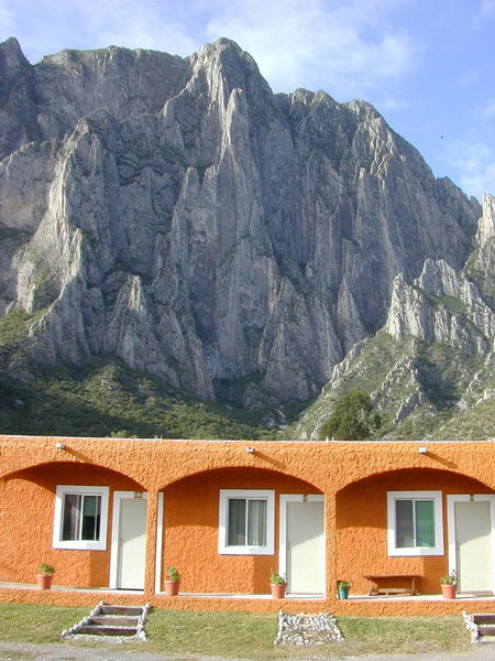 La Posada, one of the places to stay in the Potrero. El Toro is the peak in the background with "El Sendero Luminoso" almost visible.