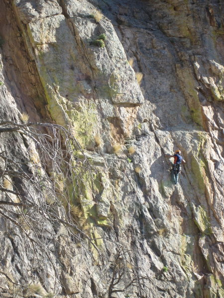 Eric Ruljancich on Lady of the Knight 5.10. This is a new route on the Chessman.