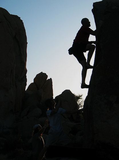 Getting in one last problem on Pacifier (V0), Joshua Tree NP
